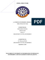 Table of Forces For Truss