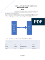 Module 1, Lesson 1 - Notes INTRODUCTION TO OPERATIONS MANAGEMENT