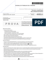 FCC 2013 TRT 1 Regiao RJ Tecnico Judiciario Area Administrativa Prova