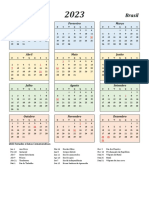 Calendario 2023 Colorido