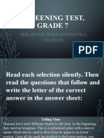 Screening Test, Grade 7