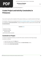 Create Project and Activity Constraints in Primavera