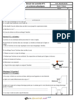 Devoir de Contrôle N°1 - Sciences Physiques - 1ère AS (2018-2019) MR Khemila Bechir