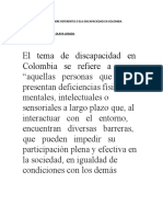 Ensayo Sobre Referentes D Ela Discapaciedad en Colombia