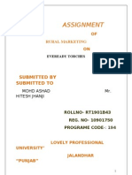 Assignment of Rural Marketing To Launch A Eveready Torch in Meghalaya State