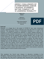 The Academic Challenges of The High-Performing Junior High School Students During The Conduct of Distance Learning Modality - Angelyn R. Son