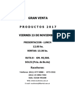 Gran Venta: Productos 2017