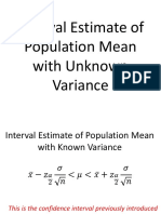 Interval Estimate of Population Mean With Unknown Variance