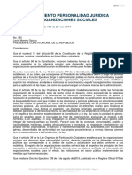 Reglamento para Otorgamiento de Personalidad Jurídica de Organizaciones Sociales