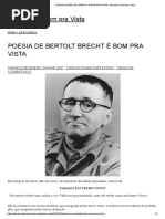 POESIA DE BERTOLT BRECHT A Parada Do Velho Novo .