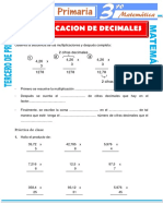 Multiplicacion de Decimales para Tercero de Primaria