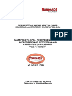 Samm Policy 8 (SP8) - Requirements For The Accreditation of Site Testing and Calibration Laboratories