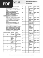 Focus3 2E Placement Test ANSWERS