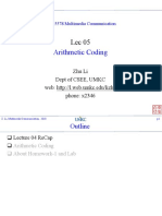 Lec 05 - Arithmetic Coding