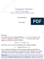 Lecture 3 - Entropy and Arithmetic Coding