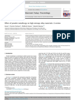 Effect of Powder Metallurgy On High Entropy Alloy Materials - A Review