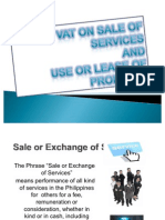 Vat On Sale of Services and Use or