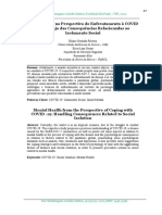 Saúde Mental Na Perspectiva Do Enfrentamento À COVID - 19: Manejo Das Consequências Relacionadas Ao Isolamento Social