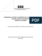 T W D I: Implications of Bank Ownership For The Credit Channel of Monetary Policy Transmission: Evidence From India