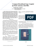 On The Design of Compact Broadband Gap-Coupled Microstrip Patch Antenna With PBG