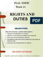 Week 13 RIGHTS & DUTIES