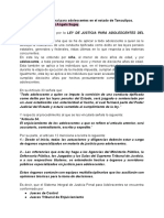 Sistema de Justicia Penal para Adolescentes en El Estado de Tamaulipas