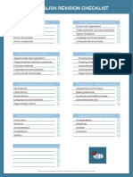 English A - Paper 2 Exam Revision Checklist