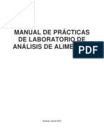 MANUAL DE PRÁCTICAS DE LABORATORIO DE ANÁLISIS DE Alimentos