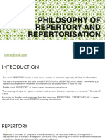 Philosophy of Repertory and Repertorisation