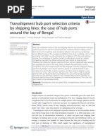 Transshipment Hub Port Selection Criteria by Shipping Lines: The Case of Hub Ports Around The Bay of Bengal