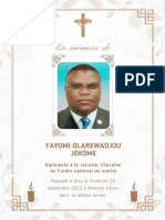 Faire Part FAYOMI OLAREWADJOU JÉRÔME