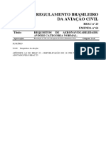 RBAC - 23 - EMD - 64 - Requisitos de Aeronavegabilidade Aviões Categoria Normal.