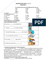 Revision For Unit 1 + 2 + 3