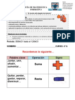 GUÍA de MATEMATICA 4º BÁSICO Resolucion de Problemas (Adicion y Sustraccion)