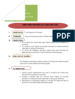 Simplified Process of Case Analysis (No Passion For Precision)