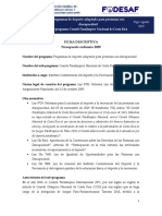 Ficha Descriptiva Programas de Deporte Adaptado para Personas Con Discapacidad - Subprograma Comite Paralimpico 2020 - Icoder