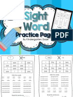 Sight Word Practice Sheets