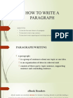 How To Write A Paragraph