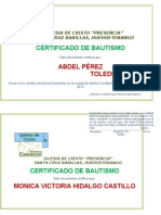 Diploma de Bautismo