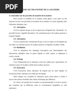 Procedes de Transfert de La Matiere