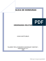 Honduras, Military Regulations (1906) (S)