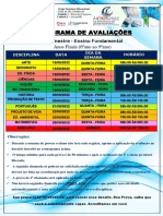 Cronograma de Avaliação - 3 Bimestre 2022.01