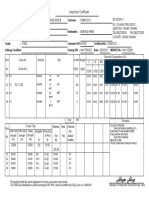 Inspection Certificate: Customer: Commodity