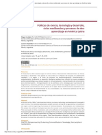 Políticas de Ciencia, Tecnología y Desarrollo, Ciclos Neoliberales y Procesos de Des-Aprendizaje en América Latina