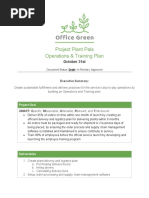 Operations and Training Plan Project Charter