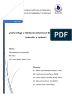 Como Influye La Distribucion Del Personal de Enfermeria en La Atencion Al Paciente