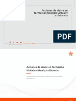 Acciones de Cierre. Formación Titulada Virtual