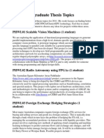 2011 Undergraduate Thesis Topics