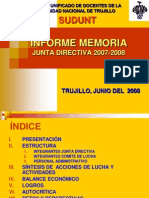 Informe Memoria Sudunt 2007-2008 - Prof. Rojas