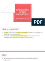 Introduction To Risk Management